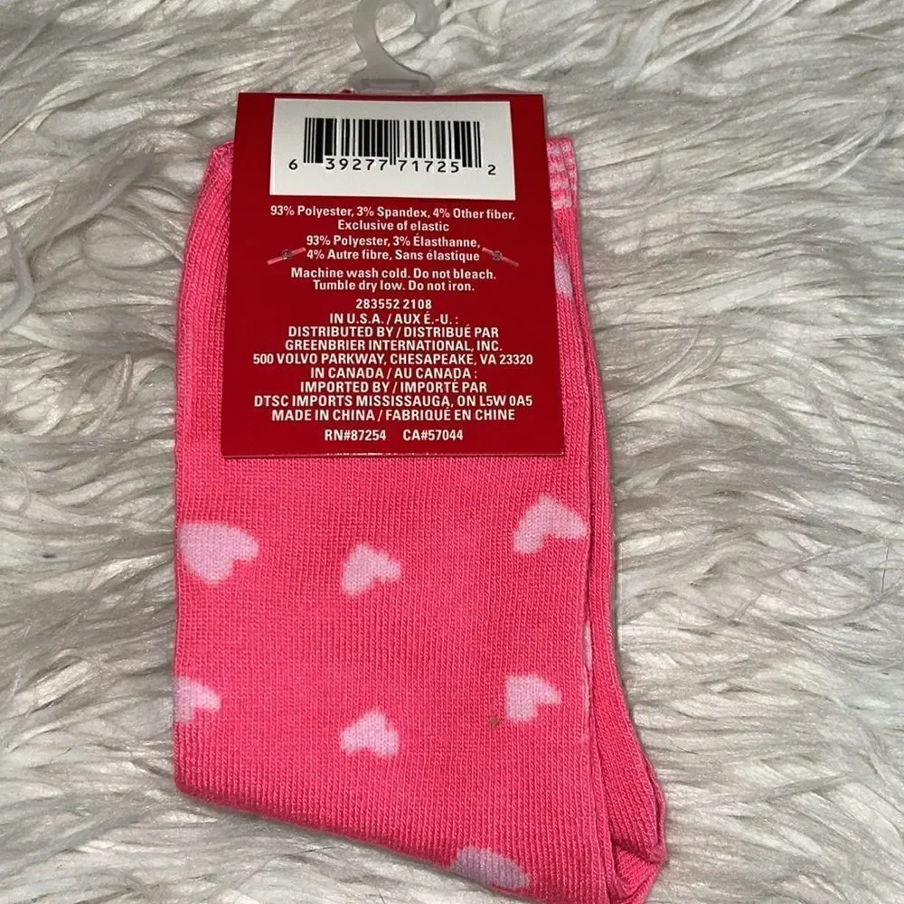 ‎chaussettes de martin Socks Womens Size 5-9 ccrew Hearts Valentines NWT